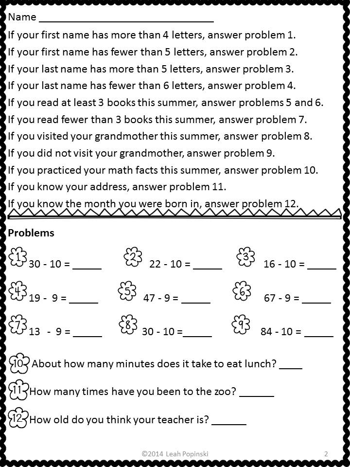 3rd Grade Back To School Math Activities Digital And Print Sum Math Fun