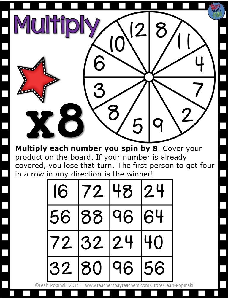 Multiplication Facts Games 2 s To 12 s Sum Math Fun