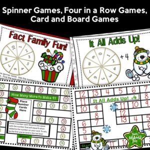 Christmas Math Games - Addition and Subtraction Fact Strategies - Sum ...