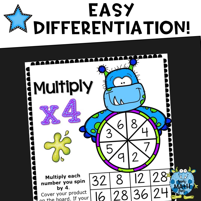 Fact Fluency Multiplication Games For Easy Differentiation Sum Math Fun