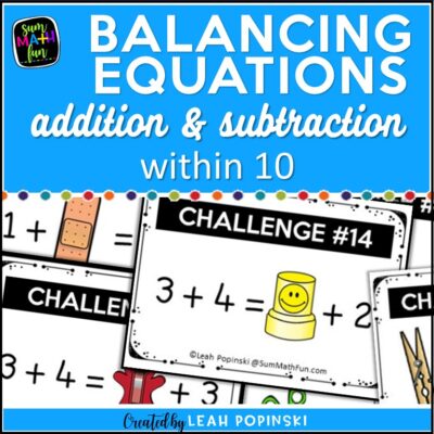 Early Finishers & Gifted - Balancing Equations Within 10 - Sum Math Fun