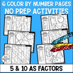 Multiplication Color by Number x5 and x10 - Sum Math Fun